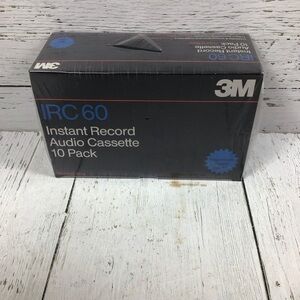 3M IRC 60 Instant Record Audio Cassette 10 Pack Blank Tapes Normal Bias SEALED 